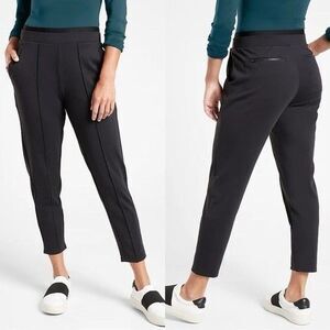 Athleta Womens Venice Pintuck Pull On Pants Size XS Black Travel Casual Pockets